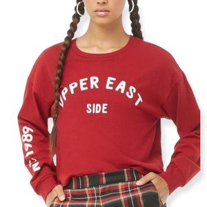 Maroon Forever 21 - XXI Upper East Side NYC Long Sleeve T Shirt (S) Small 🚨✨